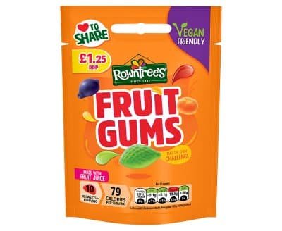 Rowntrees Fruit Gums Bags Vegan PM 1.25