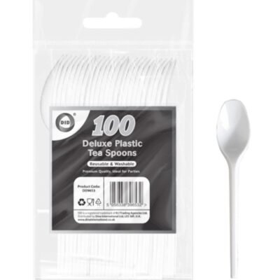 Dina White Plastic Tea Spoons