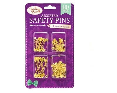 151 Saftey Pins 4 Assorted Sizes – Gold