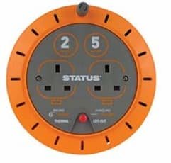 Status 5m 2Socket 10A TC Cable Reel