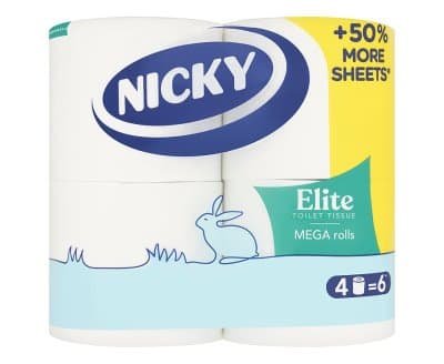 Nicky Elite 3ply Mega Toilet Rolls White