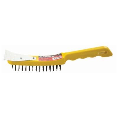 Blackspur Raw Plastic Wire Brush With Scraper