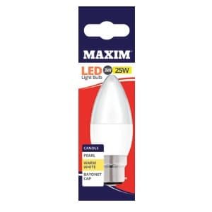 Maxim LED Candle BC WW Perl 25w