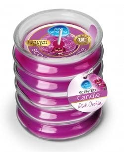 Pan Aroma Ribbed Glass Candle – Pink Orchid