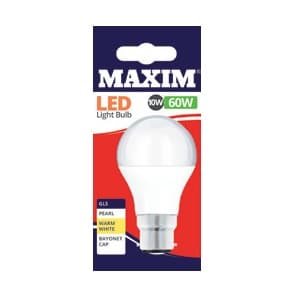 Maxim 10W=60W LED Round BC WW Prl