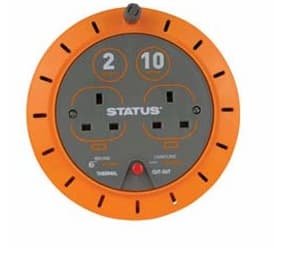 Status 10m 2Socket 10A TC Cable Reel