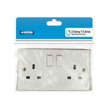 Status 2 Gang Switched Wall Socket