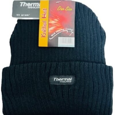 Knitted Hat With Thermal Lining One Size