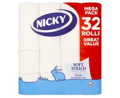 Nicky Soft Touch White Toilet Roll 2ply