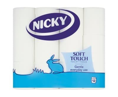 Nicky 2ply Soft Touch Toilet Rolls White