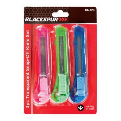 Blackspur Transparent Snap Off Knife Set