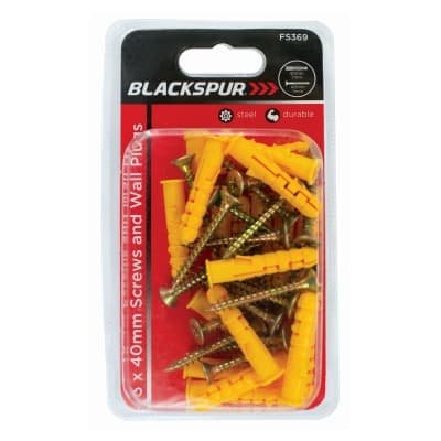 BS 40mm Screws and Wall Plugs